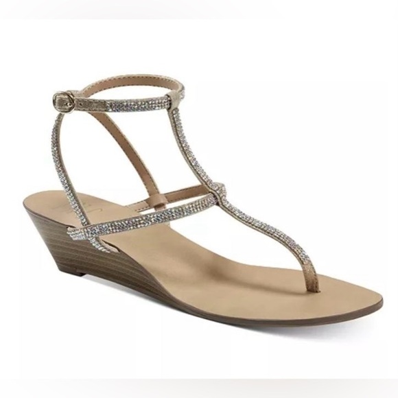 INC International Concepts Shoes - INC Womens Madge Rhinestone Thong Ankle Strap Evening Sandals Shoes Size 8m